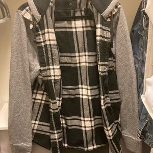 Men's XL flannel design hoodie